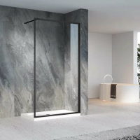 Душевая перегородка 1000x2000 KR81-100-01-C4 цвет профиля Хром стекло Прозрачное Veconi