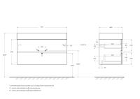 Тумба под раковину подвесная с двумя выкатными ящиками MOLVENO 46 100х46х50 Noce Chiaro MOLVENO 46-100-2C-SO-NC CEZARES