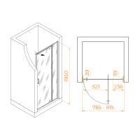 Душевая дверь RGW PA-008B  80- 90*195 350800889-14 профиль Чёрный стекло Прозрачное 6 мм RGW