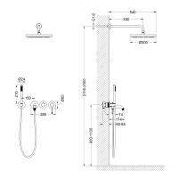 Душевая система встроенная Timo Saona SX-2348/18SM черное золото