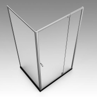 Душевой угол распашной квадратный и прямоугольный RV032-11080-01-C5 1100х800х1950 профиль Хром стекло Прозрачное Veconi