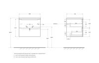 База под керамическую раковину подвесная с двумя выкатными ящиками ETNA-600-2C-SO-RN-P BelBagno