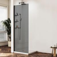 Душевые перегородки c встраиваемыми в профиль полками Walk-In HWS  VSW-1HWS120CGB 1200х2000 профиль черный стекло тонированное VINCEA