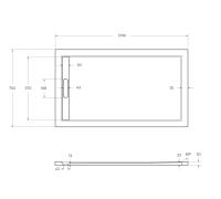 Поддон литой из искусственного мрамора, прямоугольный TRAY-AS-AH-120/70-30-W 1200x700x30 Cezares