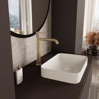 Смеситель для накладной раковины однорычажный цвет брашированное золото VBF-2C2BG VINCEA